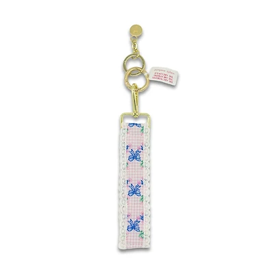 Gingham Bow Lace Key Fob