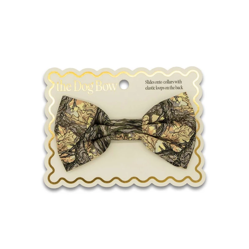 Tree Camo Printed Pet Collar Bow