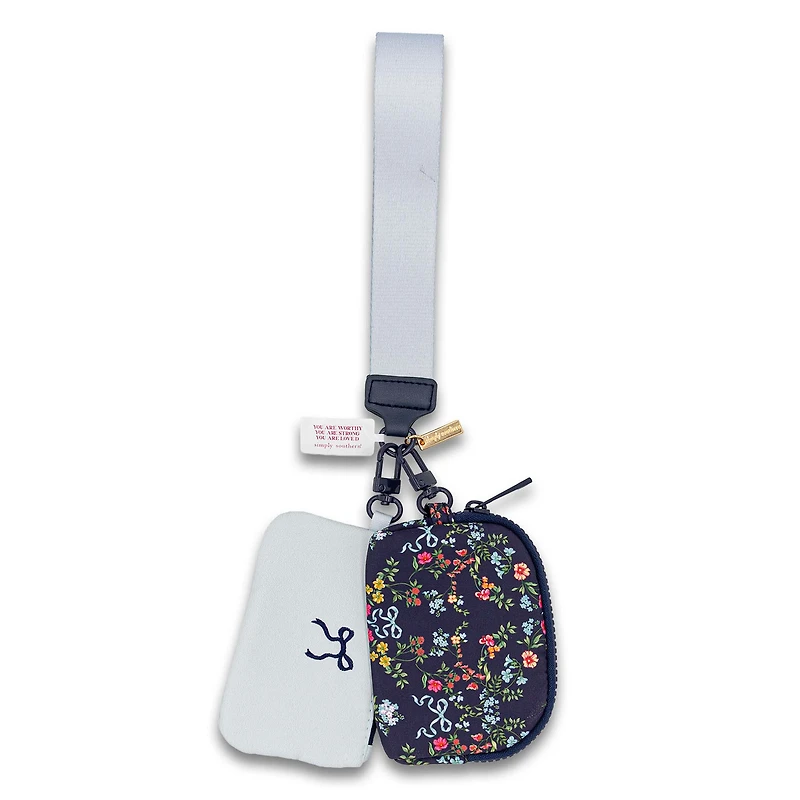 Ribbon Floral Dual Wristlet ID & Coin Pouch