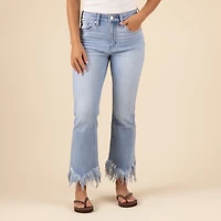 The Arla High Rise Frayed Straight Jeans