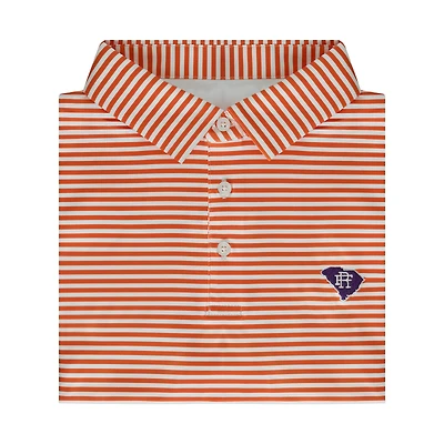 Cooper Striped Polo Orange and White