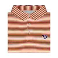 Cooper Striped Polo Orange and White