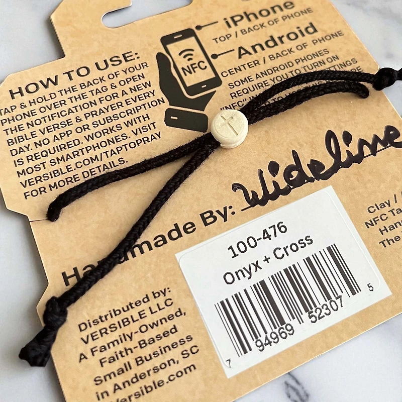 Tap To Pray Onyx Adjustable String Bracelet