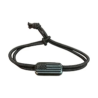 American Flag Adjustable Cord Bracelet in Onyx