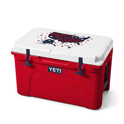 Red, White, and Navy Tundra 45 Cooler