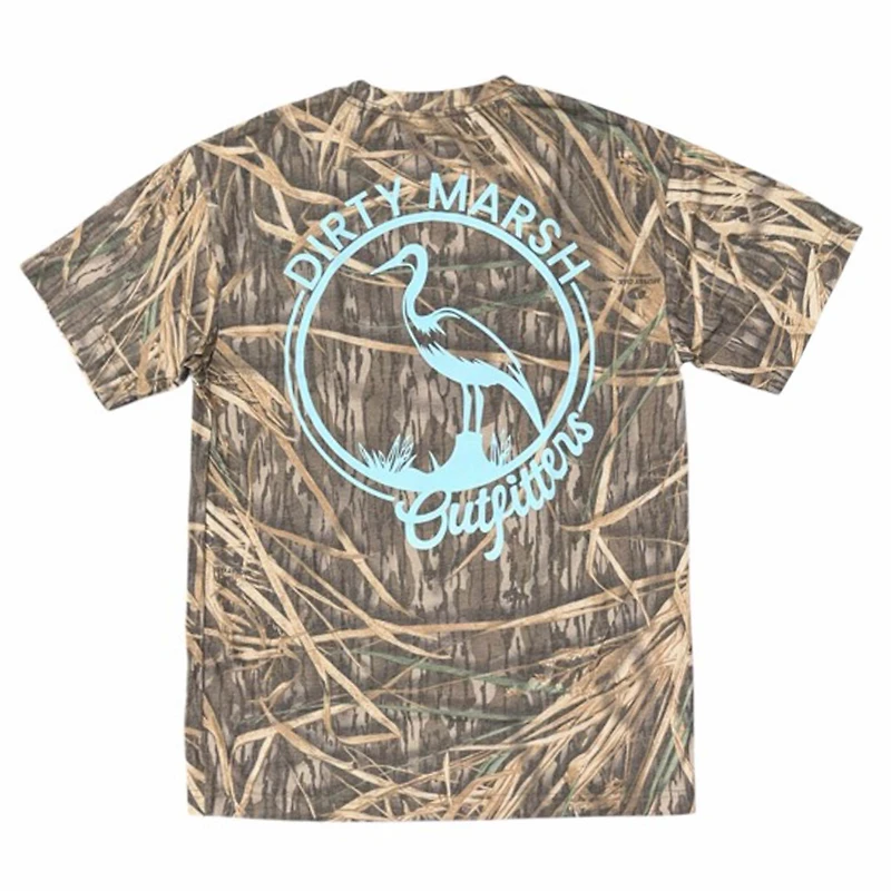 Teal Dirty Marsh Logo Short Sleeve T-Shirt Shadowgrass