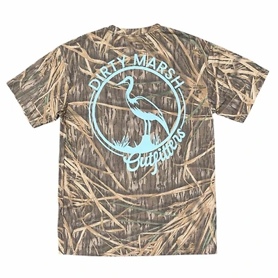 Teal Dirty Marsh Logo Short Sleeve T-Shirt Shadowgrass