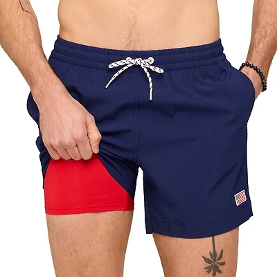 the Out of Blues 5.5 Inch Lined Swim Shorts