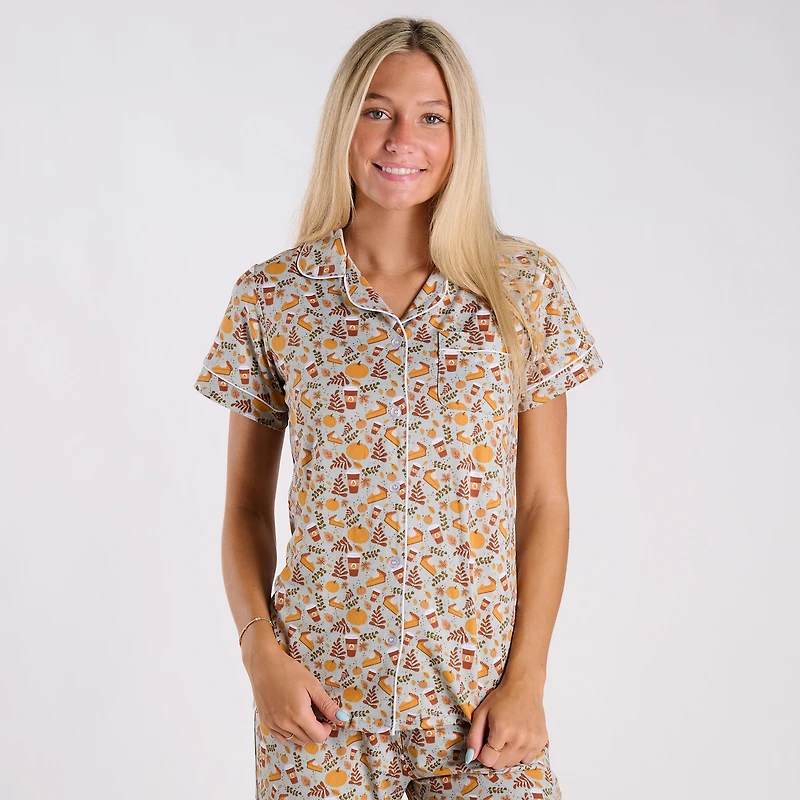 Leaves and Lattes Pajama Shirt