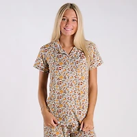Leaves and Lattes Pajama Shirt