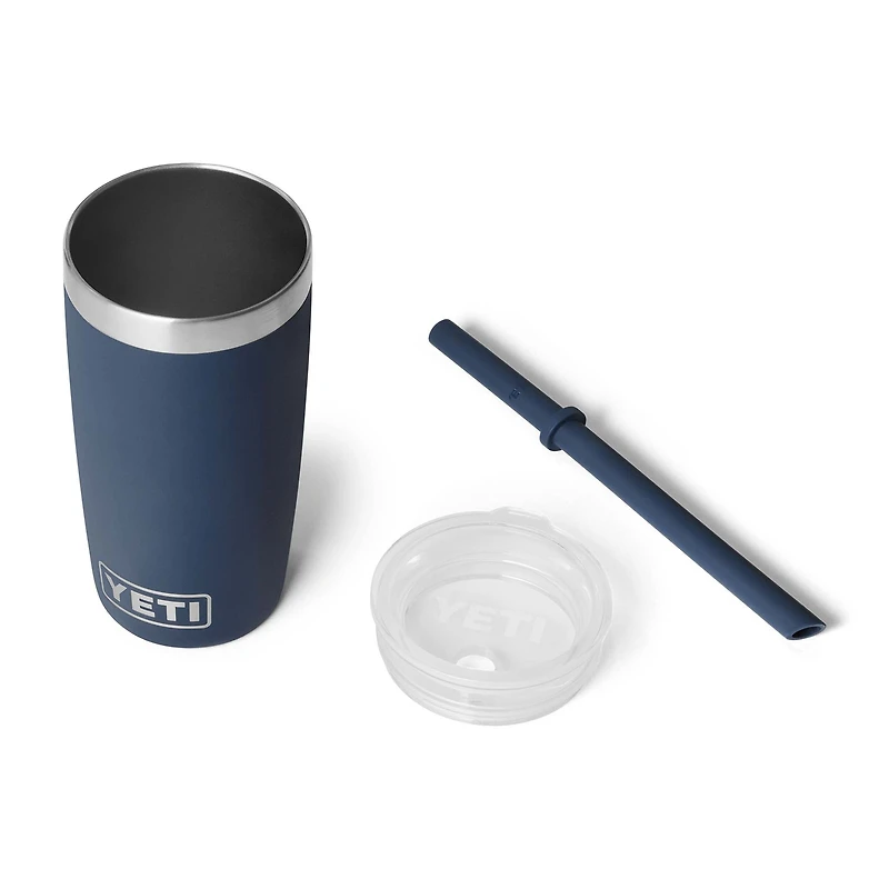 Navy Rambler 10oz Tumbler with Silicone Straw