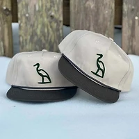 Heron Embroidered Flat Bill Goat Rope Hat in Lowcountry