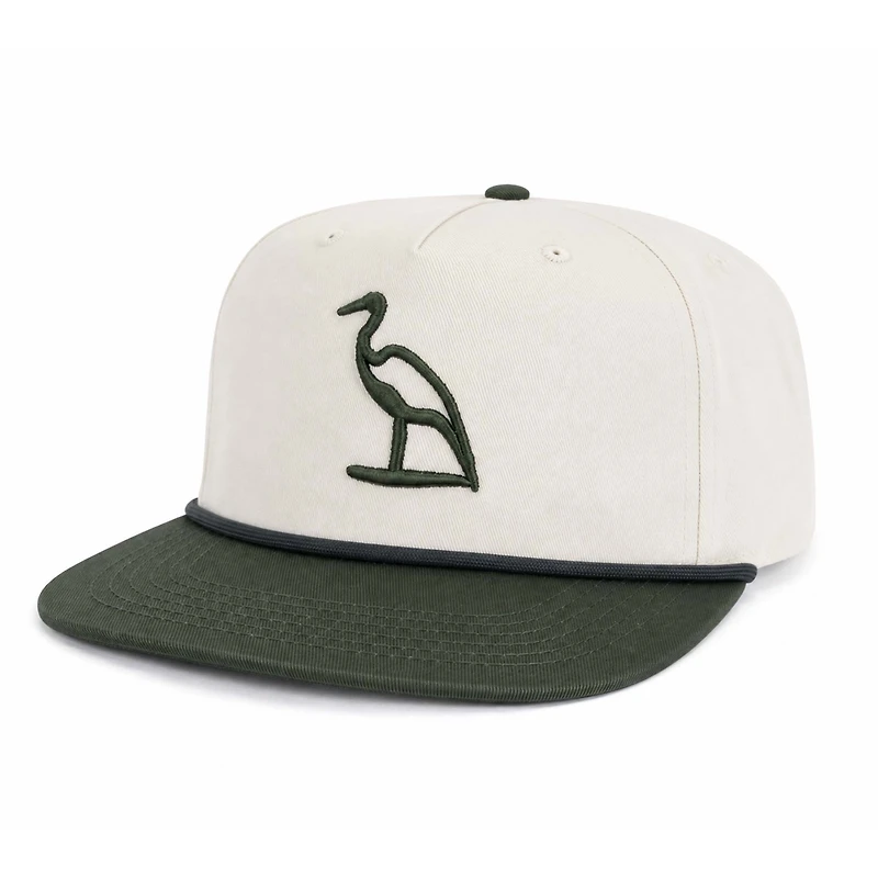 Heron Embroidered Flat Bill Goat Rope Hat in Lowcountry