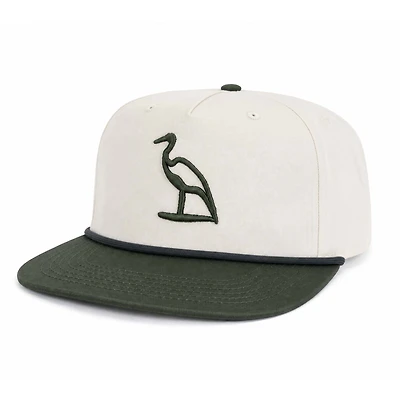 Heron Embroidered Flat Bill Goat Rope Hat in Lowcountry