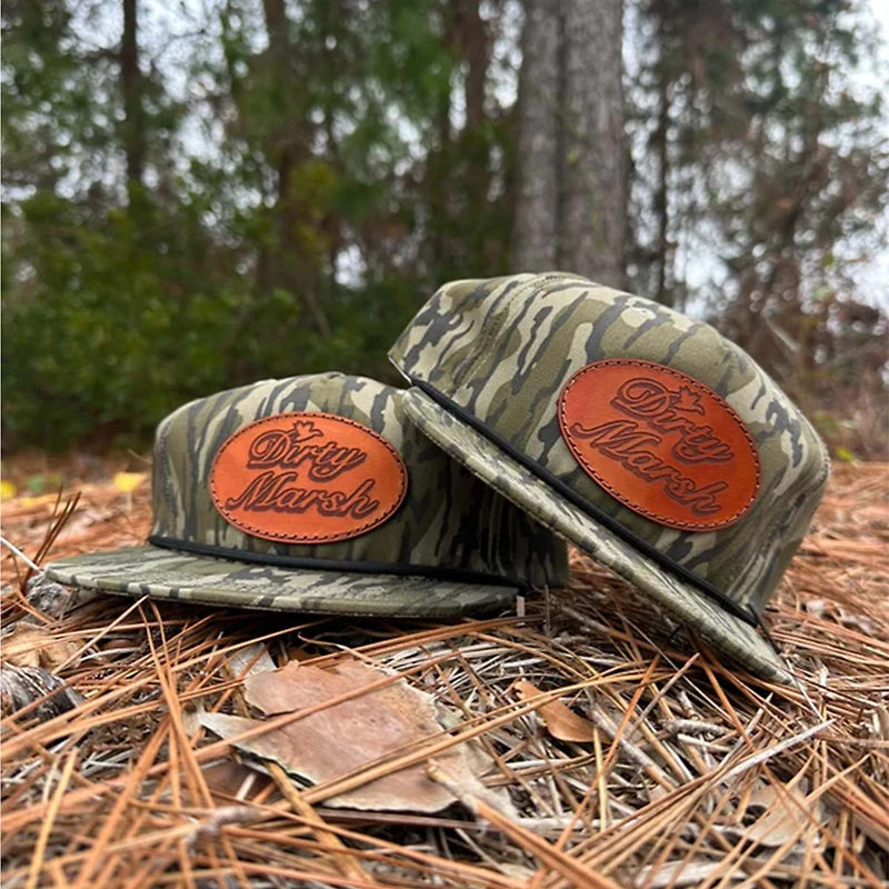 Shoreline Leather Patch Flat Bill Rope Hat