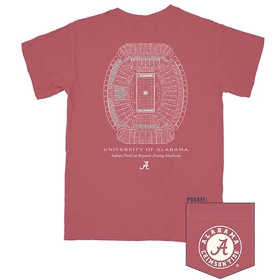Alabama Crimson Tide Bryant Denny Blueprint Short Sleeve T-Shirt