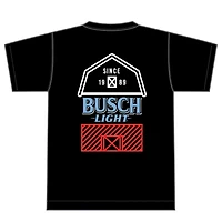 Busch Light Patriotic Barn Short Sleeve T-Shirt Black