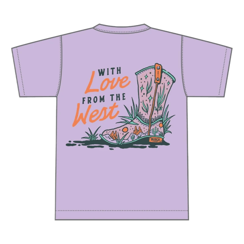 Busch Light Love From the West Short Sleeve T-Shirt Purple