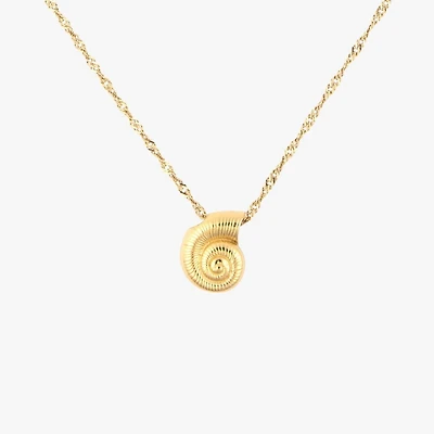 Gold Seashell Pendant Necklace
