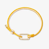 Carabiner Clasp Bracelet in Orange and White