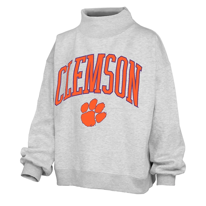 Clemson Big Text Oversized Mock Neck Sweatshirt