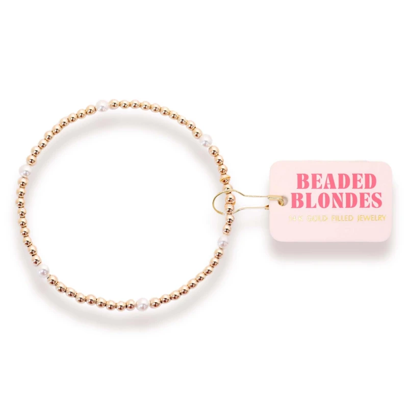 Madi Pearl Beaded Bracelet in Gold