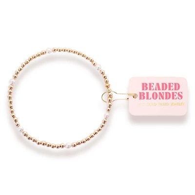 Madi Pearl Beaded Bracelet in Gold