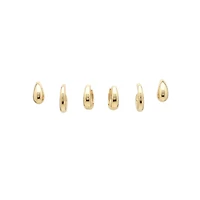 Gold Huggie Earrings Set of 3