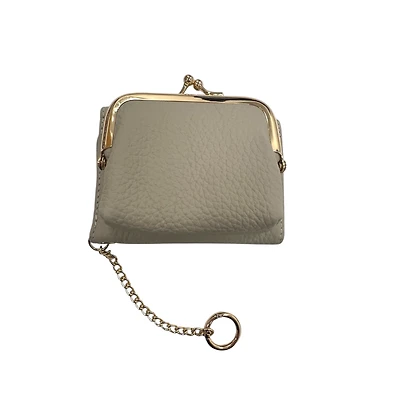 Mini Keychain Coin Purse Wallet in Ivory
