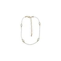 Dainty White Bead and Pearl Anklet