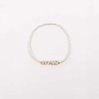 WWJD Pearl Strand Stretch Bracelet
