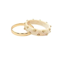Neutral and Gold Bangle Bracelet Set