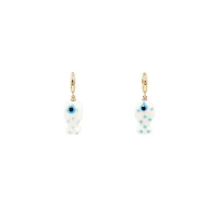 Blue Fish Huggie Earrings