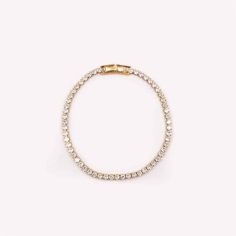 Crystal and Gold Tennis Bracelet