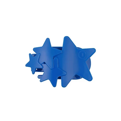 Medium Flat Shooting Stars Hair Clip in Blue