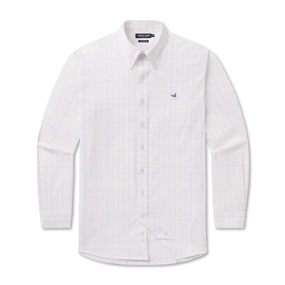 Lockhart Windowpane Performance Dress Shirt Light Blue and Mint