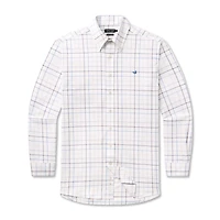 Lockhart Windowpane Performance Dress Shirt Navy and French Blue