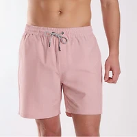 Seersucker Stripe Volley Swim Shorts Terracotta