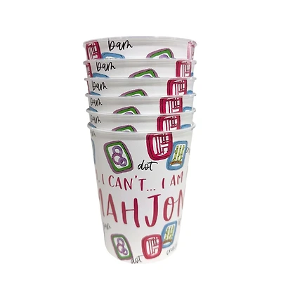 Mahjong 16oz Resueable Cups - Set of 6