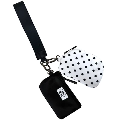 Lulu Mac Dual Wristlet in Black with White Dots