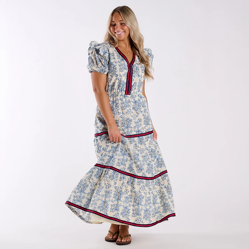 Floral Puff Sleeve Maxi Dress
