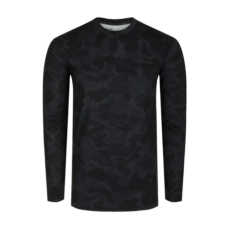 Youth Performance Long Sleeve T-Shirt Black Old School Camo
