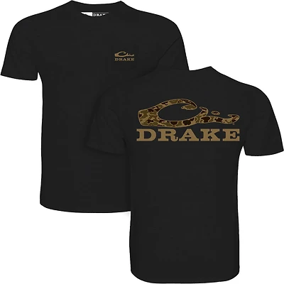 Old School Camo Stacked Logo Short Sleeve T-Shirt Black