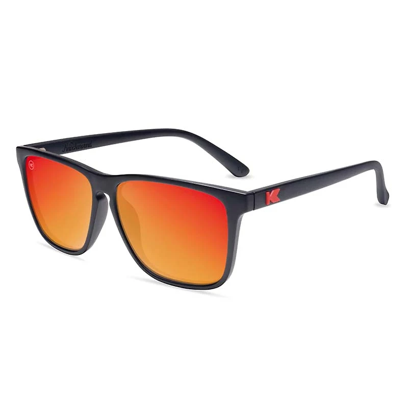 Men's Knockaround® Fast Lanes Sunglasses in Matte Black and Red Sunset
