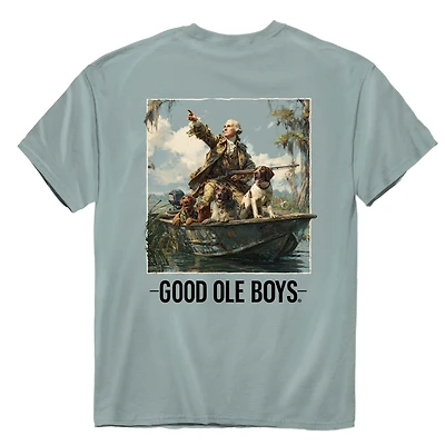 Patriotic Jon Boat Short Sleeve T-Shirt