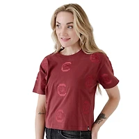 South Carolina Gamecocks Allover Logo Cropped T-Shirt