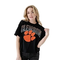 Clemson Tigers Sequin Paw Cropped T-Shirt