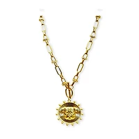Bulldog Medallion Gold Necklace