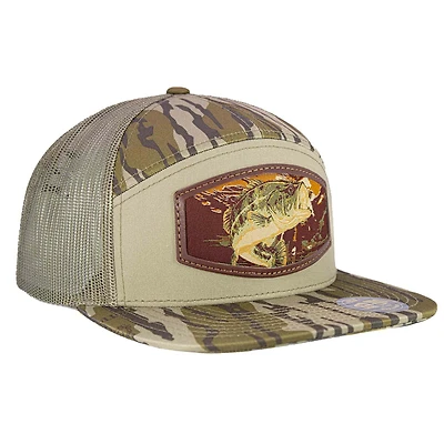Bass Patch Camo 7 Panel Trucker Hat