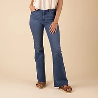 Hi-Rise Scissor Flare Jeans Medium Wash